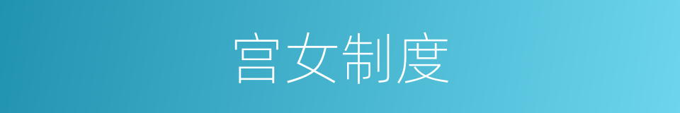 宫女制度的同义词