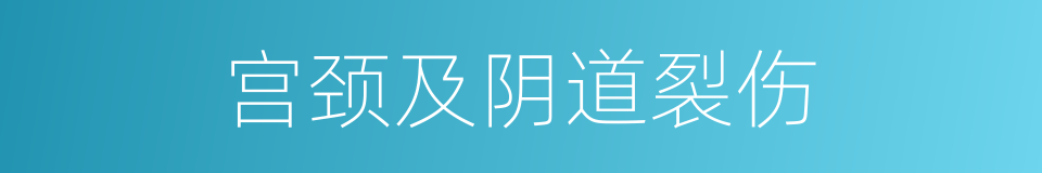 宫颈及阴道裂伤的同义词