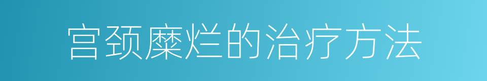 宫颈糜烂的治疗方法的同义词