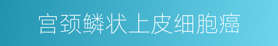 宫颈鳞状上皮细胞癌的同义词