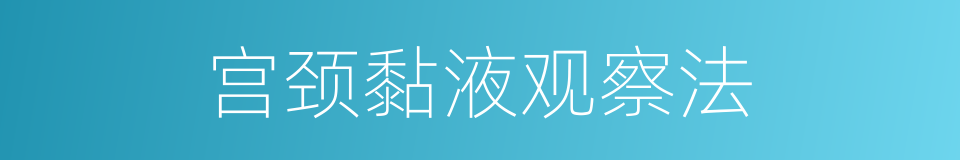 宫颈黏液观察法的同义词