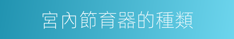 宮內節育器的種類的同義詞