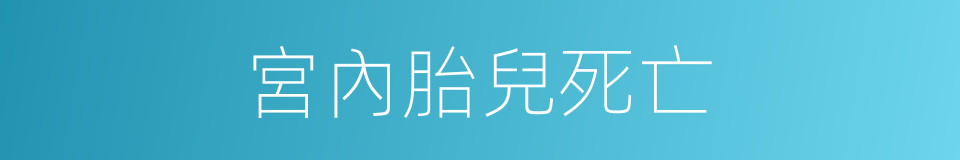 宮內胎兒死亡的同義詞