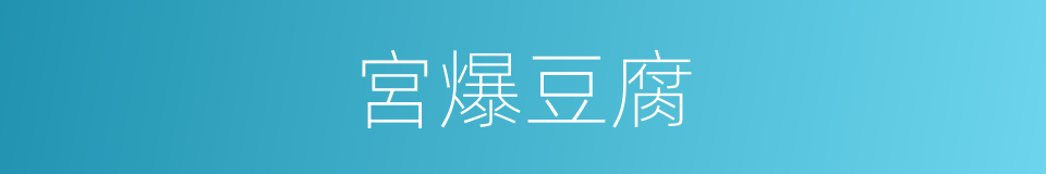 宮爆豆腐的同義詞