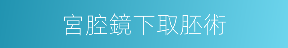 宮腔鏡下取胚術的同義詞