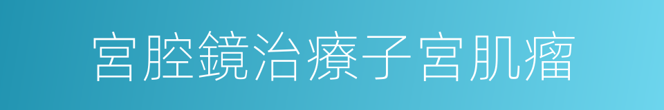 宮腔鏡治療子宮肌瘤的同義詞