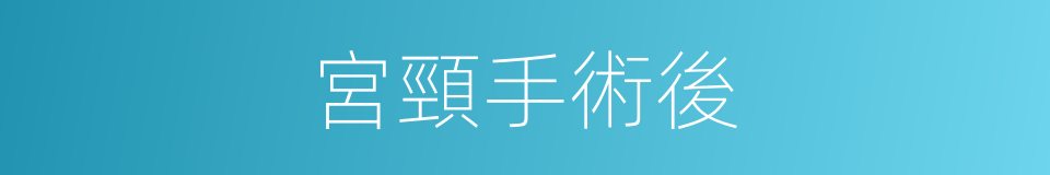 宮頸手術後的同義詞