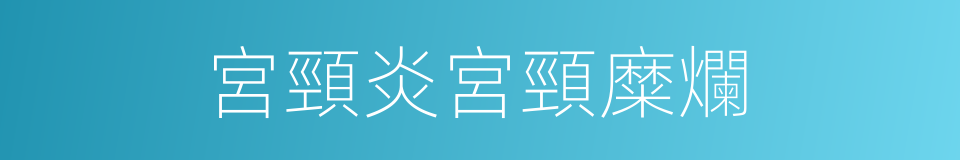宮頸炎宮頸糜爛的同義詞