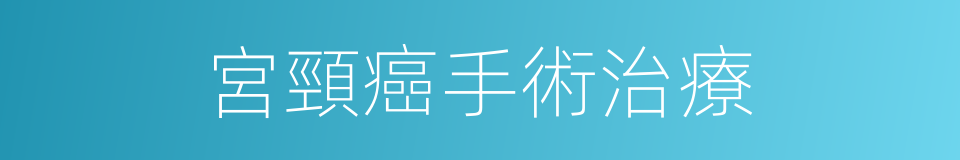 宮頸癌手術治療的同義詞
