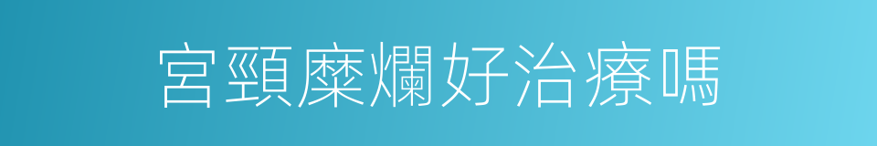 宮頸糜爛好治療嗎的同義詞