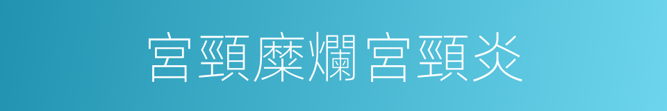 宮頸糜爛宮頸炎的同義詞