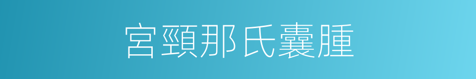 宮頸那氏囊腫的同義詞