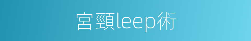 宮頸leep術的同義詞