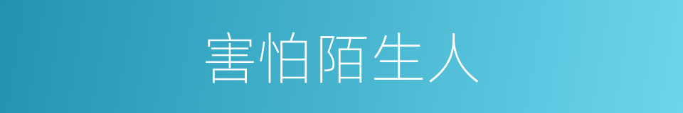 害怕陌生人的同义词