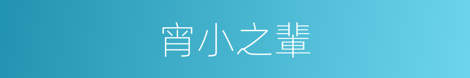宵小之輩的意思