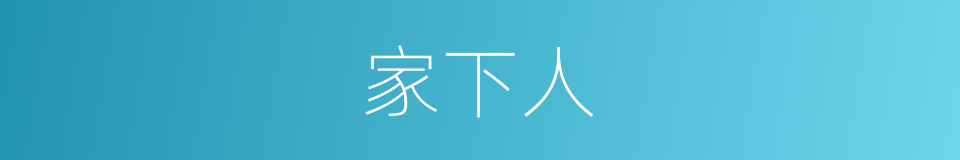 家下人的同义词