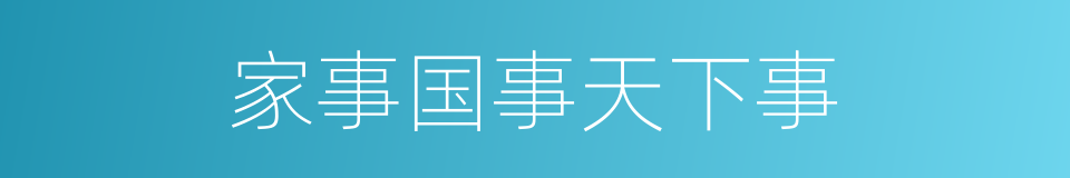 家事国事天下事的同义词