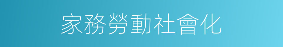 家務勞動社會化的同義詞