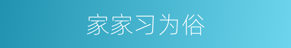 家家习为俗的同义词