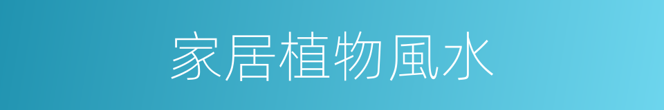 家居植物風水的同義詞