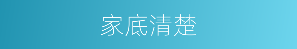 家底清楚的同义词