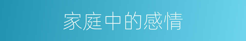 家庭中的感情的同义词