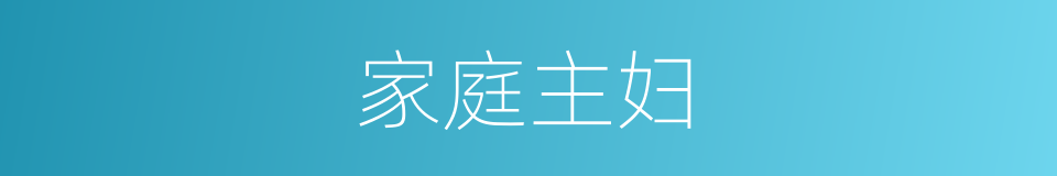 家庭主妇的意思