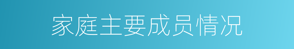家庭主要成员情况的同义词