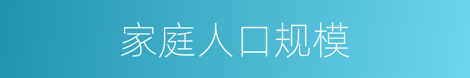 家庭人口规模的同义词