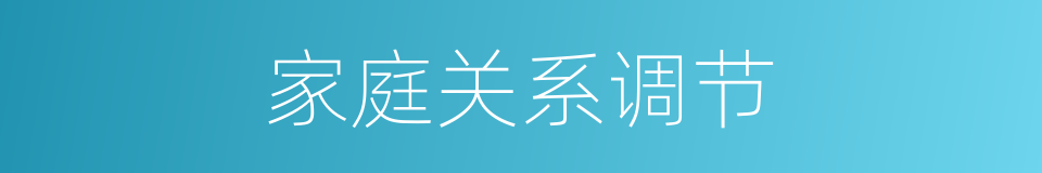 家庭关系调节的同义词