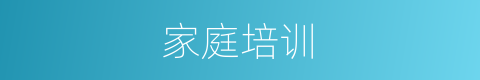 家庭培训的同义词