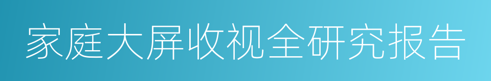 家庭大屏收视全研究报告的同义词