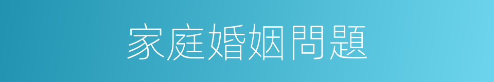 家庭婚姻問題的同義詞
