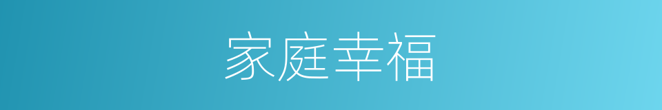 家庭幸福的同义词