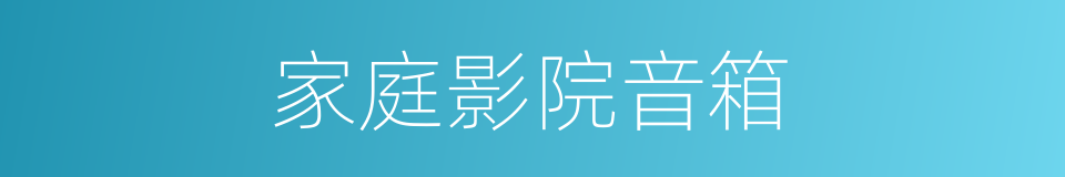 家庭影院音箱的同义词