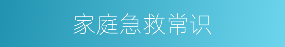 家庭急救常识的同义词