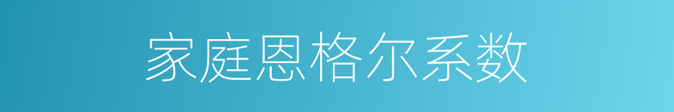 家庭恩格尔系数的同义词