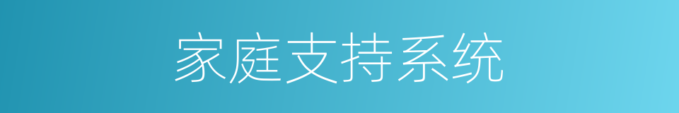 家庭支持系统的同义词