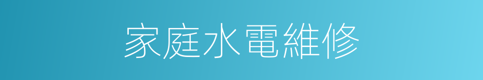 家庭水電維修的同義詞