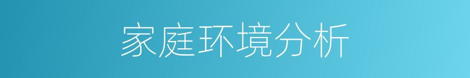 家庭环境分析的同义词