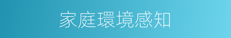 家庭環境感知的同義詞