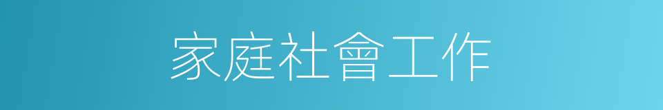 家庭社會工作的同義詞