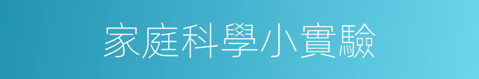家庭科學小實驗的同義詞