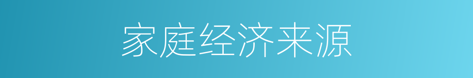 家庭经济来源的同义词