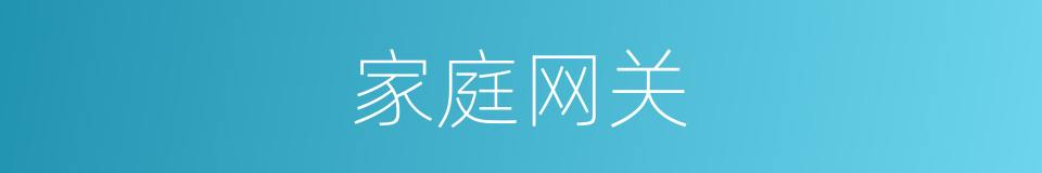 家庭网关的意思