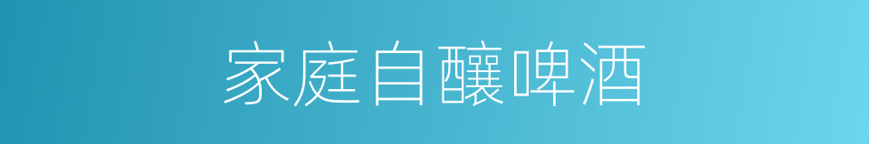 家庭自釀啤酒的同義詞