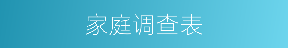 家庭调查表的同义词