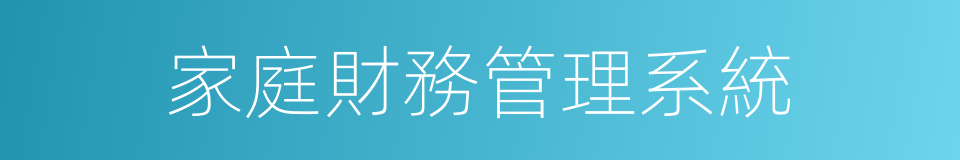 家庭財務管理系統的同義詞