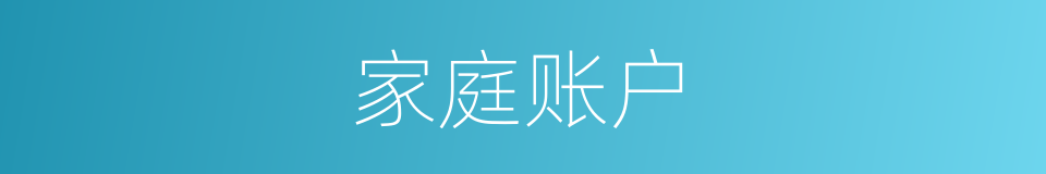 家庭账户的意思