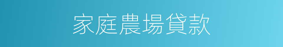 家庭農場貸款的同義詞
